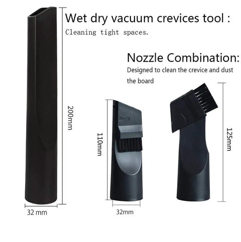 Mini Dust Brush Vacuum Attachment Kit For One And A Quarter Inch And One And Three Eighths Inch Hoses, nozzle combination tools
