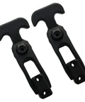 Pair of black plastic Dtacke cooler latches with T-handle draw mechanism, 160mm length
