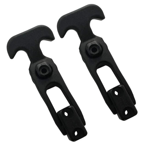 Pair of black plastic Dtacke cooler latches with T-handle draw mechanism, 160mm length