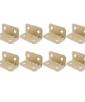 Built Tough L Shaped Corner Brackets Four Hole Precision Angle Supports for wood furniture, stainless steel finish, set of eight.