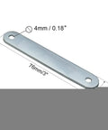 10Pcs Flat Mending Corner Brace Plate Set 76x12mm for Quick Fixes, Silver Tone, shown with dimensions