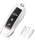 Porsche Key Fob Cover Kit 3 Piece Painted Key Shell Set For Cayenne Panamera Macan 911 Boxster Cayman White Dope Easy Install