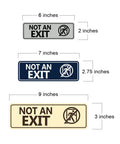 Not An Exit Stick Figure Sign Brushed Silver Small 2 Pack Clear Exit Icon For Quick Recognition In Emergencies Hallways Doors And Storage Areas For Public Buildings And Businesses, 6x2 in