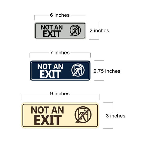 Not An Exit Stick Figure Sign Brushed Silver Small 2 Pack Clear Exit Icon For Quick Recognition In Emergencies Hallways Doors And Storage Areas For Public Buildings And Businesses, 6x2 in