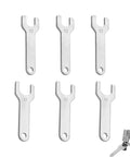 Six Pack Pneumatic Air Die Grinder Wrench Tool Set Featuring 301-69A And 301-69B Sizes showing six stainless steel wrenches.