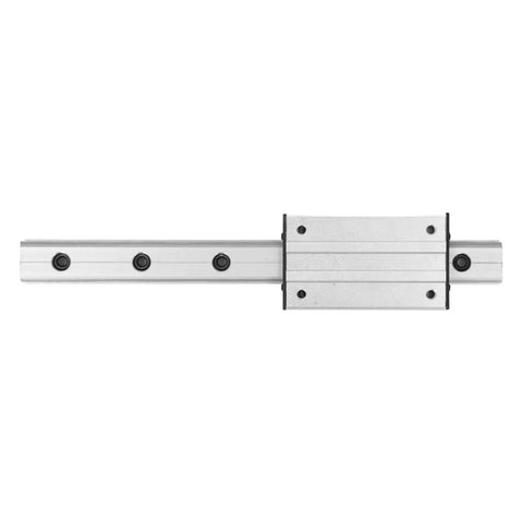 Rock Solid Three Hundred Millimeter External Biaxial Metal Linear Guide Rail With Slide Block, precision roller carriage, top view.
