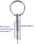 Set Of Four Quick Release Pins With Drop Cam And Spring For Bimini Tops And Boat Hinge Built From Marine Grade 316 Stainless Steel.