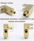 Built Different Wall Mounted Concealed Thermostatic Shower System With Buttery Smooth Brushed Gold Rainfall Spray And Seamless Dual Control Brass Hand Set For Low Maintenance Bath Refresh - Adjustable gold shower holder for convenient use.