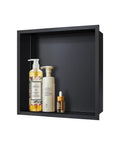 Brushed Stainless Steel Shower Niche With No Tiling Required, Recessed Bathroom Storage, 12 By 12 By 4 Inches, Waterproof And Leakproof