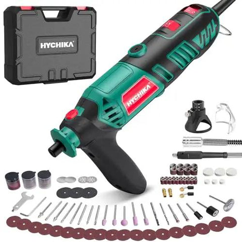 Do-It-All 180W Rotary Tool Kit With Flex Shaft, 8000-35000 RPM, 173-Piece Accessory Set displayed with toolkit case