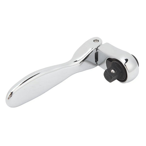 Dual Head 72 Tooth Ratchet Wrench With One Hand Quick Release Socket Driver For Effortless Auto Repair Work close-up showing ergonomic chrome handle and socket.