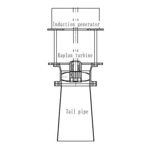 Diagram of 5KW And 10KW Hydroelectric Generator With 3m Water Head, Axial Flow Turbine, All Copper Windings, Vertical Mount, Easy Maintenance