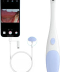 Oral Endoscope With 1920P HD Camera And 8 Handy LED Lights, 70 Degree Rotatable Angle For Close Up Teeth, At Home Dental Check Camera For Android And iOS, Easy Phone Recording And Clear Dental View In Purple, shown with phone