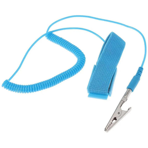 Adjustable Anti Static Wrist Strap Kit Ten Pack For ESD Protection And Grounding with blue coiled cable and alligator clip
