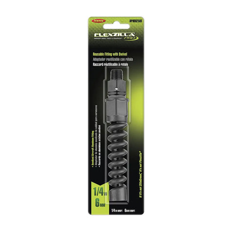 1/4 In Air Hose With 360 Degree Swivel Reusable Fittings For Quick Field Repairs Pro Grade Heavy Duty Build Easy Length Customization Compatible With Most Tools And Air Tools Model RP900250S, packaged fitting