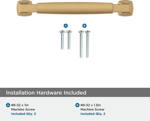 Stature Champagne Bronze Cabinet Pull 5-1/16 Inch Center-To-Center with screws for cabinets and furniture installation.