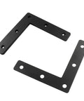 Stainless Steel L Shape Flat Mending Plates Set Of 10 With Screws 80x80mm Corner Braces For Wood Furniture Fixes Cabinets Shelves DIY Projects Rustproof Smooth Edges Black
