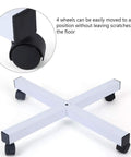 Base of 5X LED Magnifying Floor Lamp On A Rolling Stand For Salon showing four wheels for mobility and stability.