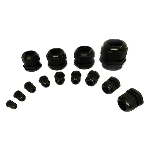 Cable Gland Kit 10Pcs PG9 Black PA66 Waterproof Adjustable Nylon Cable Glands With Gasket for 4 to 8mm Cables overview