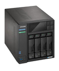 Rock Solid 4 Bay Network Attached Storage Drive Featuring Intel Quad Core CPU with four drive bays and USB port for connectivity.