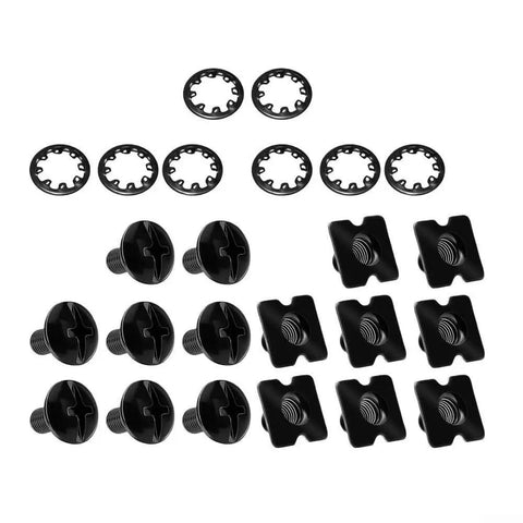 Get This Super Cool Set Of 25 Football Backplate Screws Perfect For Quick Repairs With Anti Loosening Design Nuts And Internal Locking Bushings Included In A Handy Storage Box For Any Athlete Needing Durable Gear Upgrades. Black metal football backplate screws and lock nuts with washers, 10-32 thread