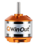 Front view of orange A2212 1000KV Brushless Outrunner Motor 13T With 3.5mm Male Banana Bullet Connectors for RC Hobbyists