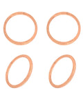 Premium Copper Sealing Washers 30Mm Inner 36Mm Outer 2Mm Thick 4Pack Flat Ring Gaskets displayed on a white background.