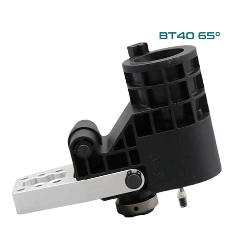 Top Shelf BT40 65 Degree Tool Holder Pocket Built Different For CNC Machines with sturdy aluminum support angle view.