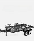 Heavy Duty Metal Cargo Trailer Hauler For 1/24 Scale Radio Control Rock Crawlers and Diy Upgrades, showing black steel build.