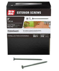 Go To Size 8 By 3 Inch Deck Screws With Polymer Coated Finish And Bugle Heads For Snappy Starts Pulling Boards Tight Rust Resistant Gray Exterior Fasteners In A Sturdy 5lb Box For Stress Free Install
