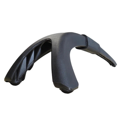 10 Million Dollar Stick For Safe Small Part Cutting With Wishbone Grip And Rubber Feet Injection Molded Standalone Holder That Keeps Tiny Pieces Steady While You Cut Black, side view of tool.
