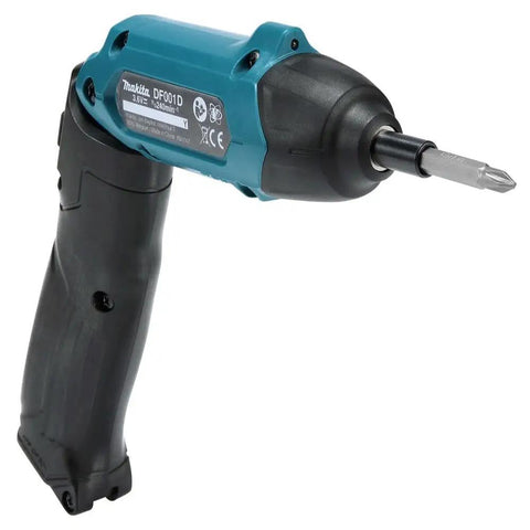 Ultra Light Three Point Six Volt Cordless Hex Screwdriver Kit With Folding Pistol Grip One Quarter Inch Bit Set USB Charge Eighty One Piece Accessory Kit Teal Carry Case