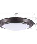 Sweet 9 Inch Flush Mount LED Ceiling Light Fixture 120V Dimmable 1000 LM 17.5W 3000K 4000K 5000K Color Temp Adjustable Bronze Finish