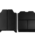 Straight Up Rugged Black Abs Center Console Storage Tray For Tesla Cybertruck 2024 shown in two sections, durable ABS design.