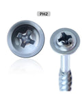 Close-up of Pocket Hole Screws Self Tapping Galvanized Coated Drive Screws For Pocket Hole Jig System 63mm 100 Pack head design