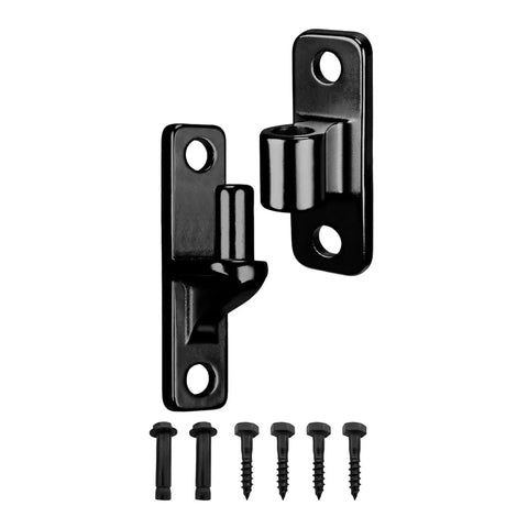 4 Pack Outdoor Gate Hinges Stainless Steel Heavy Duty For Farm Garden Wood Gates Easy Install DIY Friendly With Screws Included Weather Resistant Durable Everyday Use On Barn Doors Sheds And Garage Doors. Black stainless steel hinge with screws for outdoor use.