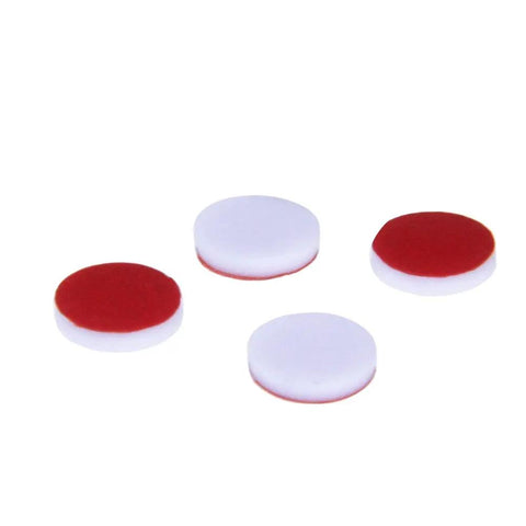 Solid Build 8Mm Screw Thread Hplc Vial Caps With Red Ptfec White Silicone Septa Deliver A No Hassle Leakproof Seal For 1 5 To 2 Ml Glass Autosampler Vials 100 Count Ready To Roll, red and white septa sample caps.