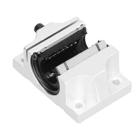 16mm Linear Guide Slider Bearing In Aluminum Alloy Housing With Wide Opening Low Noise Smooth Motion For CNC Machines And 3D Printers Built Tough Rust Resistant Block Easy Mount And High Precision, white aluminum housing with 16mm bore
