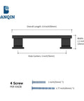 Diagram of 30 Pack 3 Inch Matte Black Solid Cabinet Handles Rust Resistant Kitchen Drawer Pulls With 76mm Center Hole Tough Durable Hardware