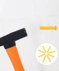 Self Drilling Wall Anchors Kit With Yellow Expansion Tubes being installed in drywall with a hammer