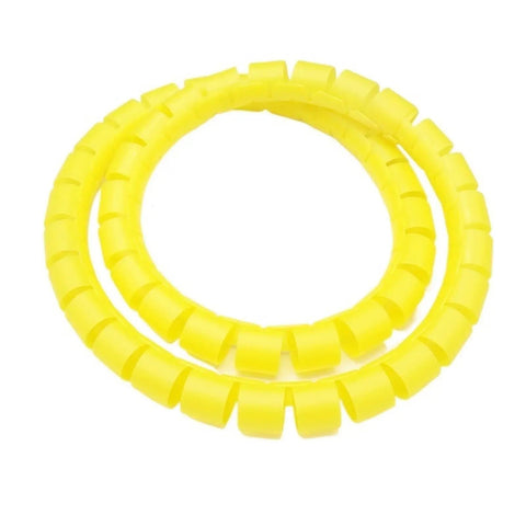 Yellow Durable Spiral Cable Management Sleeve For Home And Office Use, Easy Wrap Wire Protector Tube, 10mm diameter, flexible and neat solution.