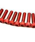 M6x20mm Motorcycle Fairing Screws Kit, 10 Piece Set In Red For Dirt Bikes, Pit Bikes And Motocross, Aluminum Corrosion Resistant Fasteners
