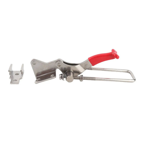 Stainless Steel Toggle Latch Clamp With Adjustable 90 Degree Corner Fastener, Metal Handle And Plastic Cover, side view