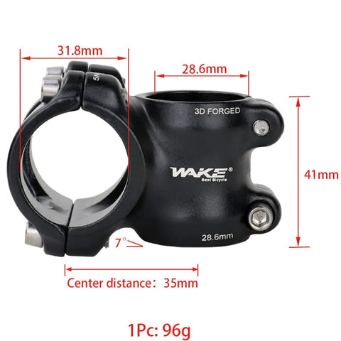 Lightweight 31.8mm Clamp MTB Stem 35mm Length 7 Degree Short Handlebar Stem For Mountain Road BMX And Fixie Bikes CNC Machined 6061 T6 Aluminum Alloy 96g Hollow Design