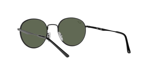 RB3681 Round Sunglasses Unisex 50 mm Frame With 100 Percent UV Protection In Black And Dark Green, side view