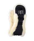 Harleigh Sheepskin Dressage Girth Black 20 Inch Contoured Design With Stainless Steel Buckles No Elastic Pro Grade Cushioned Comfort