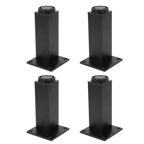 Adjustable Aluminum Cabinet Feet Set 4 Pieces Furniture Leg Supports For Cabinets Sofas And More Anti Rust Durable Base with Black Footings