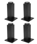 Aluminum Adjustable Furniture Feet Set, 4 Pcs Black Square Base, 100mm And 120mm, Anti Slip Protectors, DIY Ready Install For Cabinets