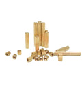 Brass Threaded Spacers Kit With 50Pcs Copper Nuts M2x 2 3 4 5 6 7 8 9 10 11 12 13 14 15 25mm Cylinder Female Threaded Brass Standoff Pillars For Electronics DIY Projects And Robo Builds, assorted brass spacers