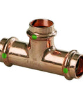 Zero Lead Copper ProPress Tee Half Inch P X P X P Wet Install Ready Quick Seal For Fast Plumbing Repairs, shiny copper fitting